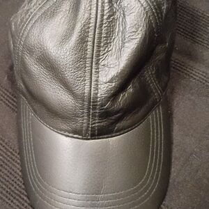 Black Leather Baseball Cap - Classic Men’s Hat
